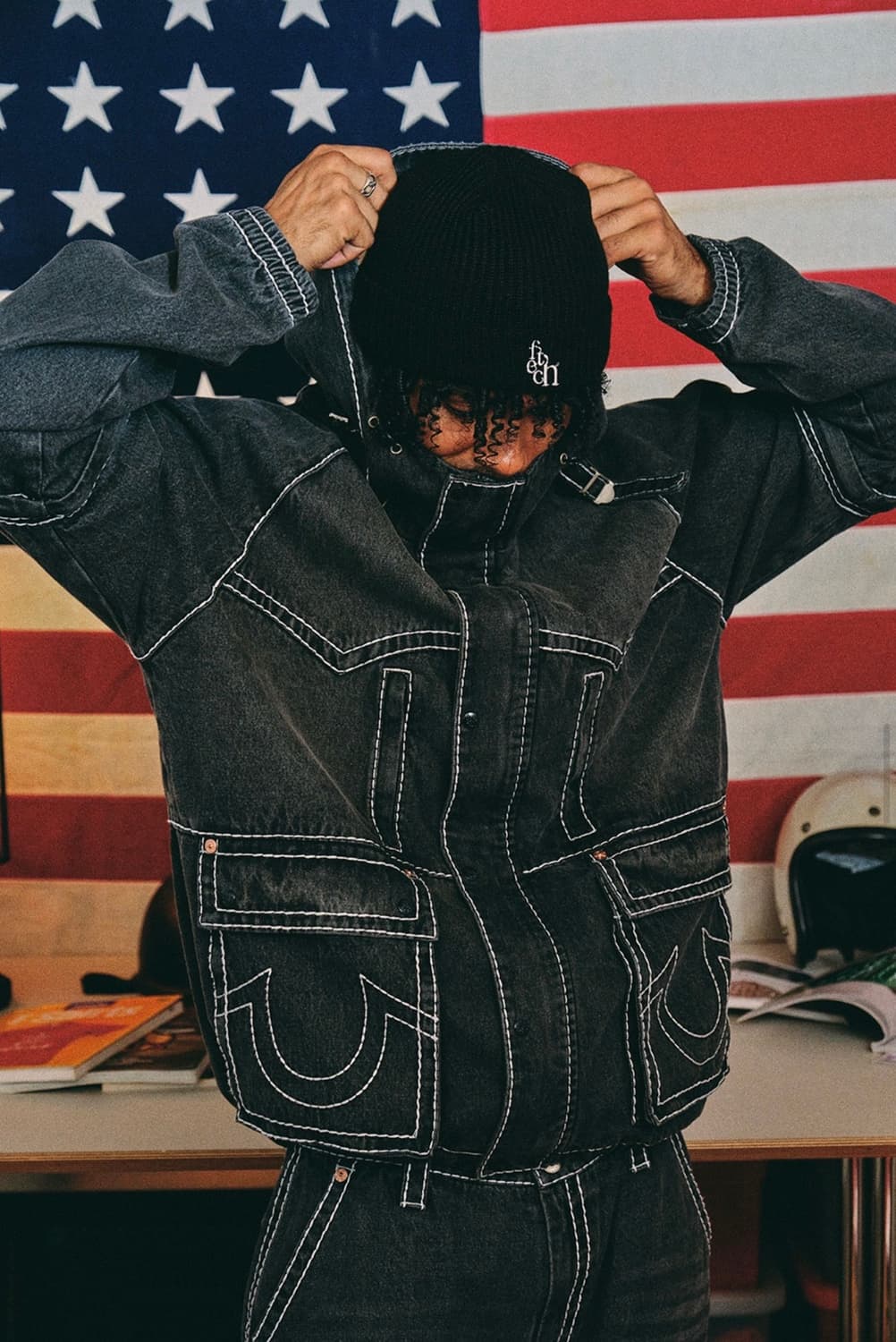 트루릴리젼 x 페치 데님 세퍼레이트 파카 블랙 XL 상품이미지1