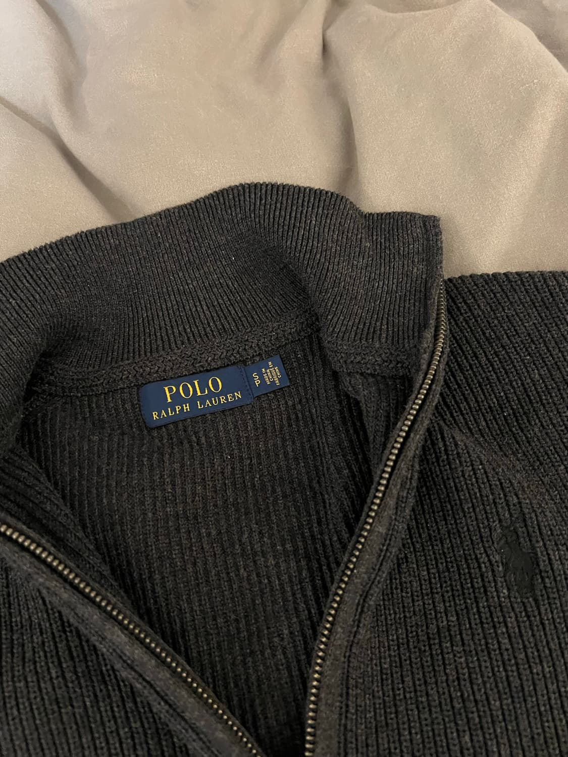 폴로 랄프로렌  차콜 2웨이 풀집업 니트 s 상품이미지2