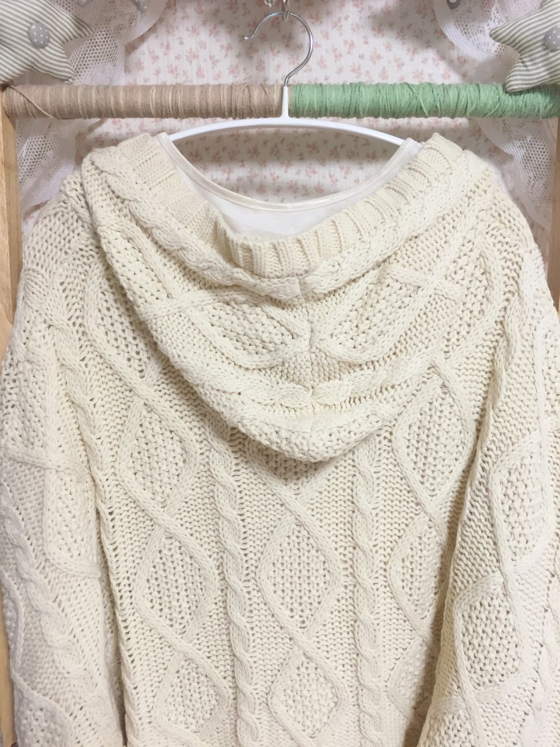 빈티지 사와코 모리걸 메론빵단추 케이프 상품이미지8