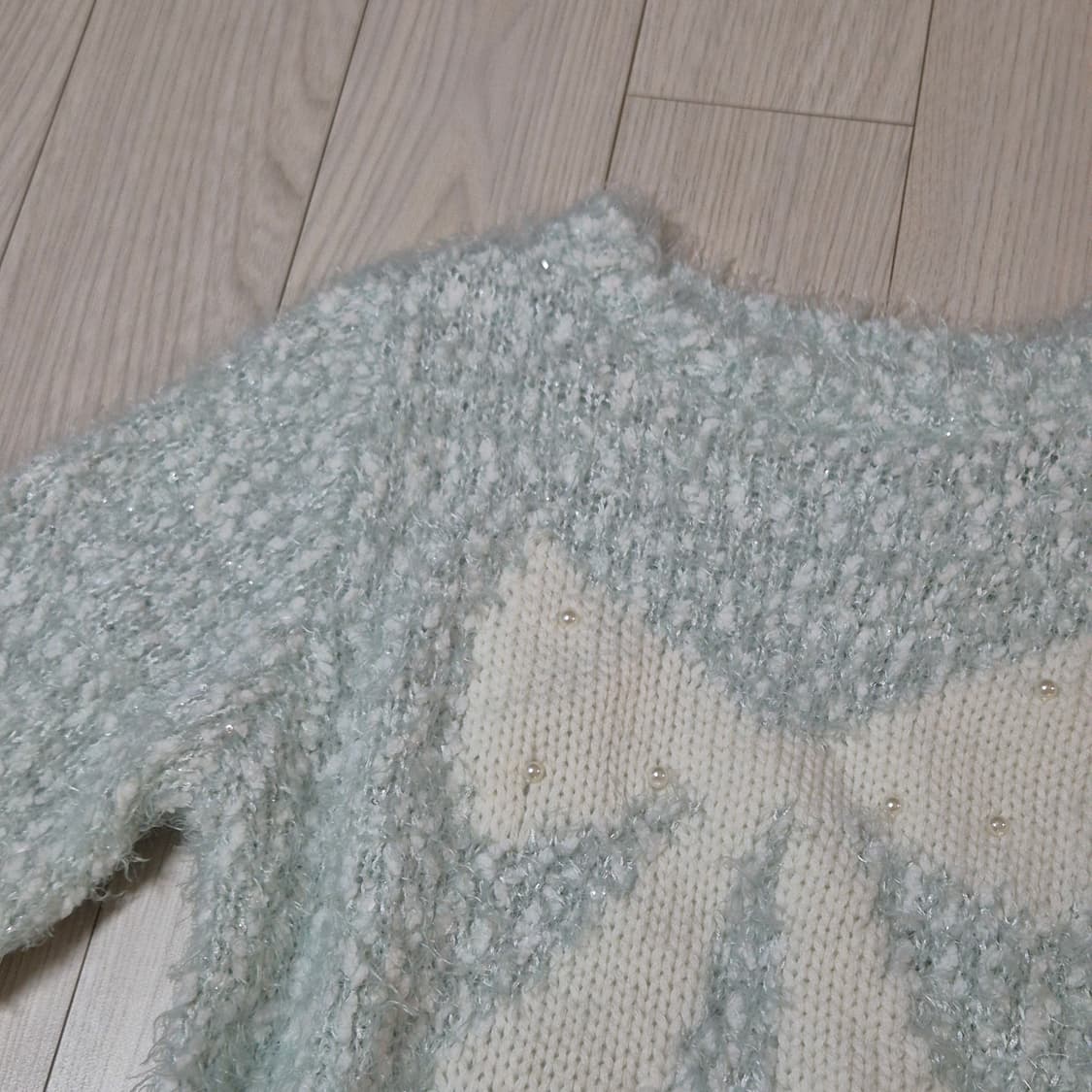 스카이블루 리본 니트 상품이미지2