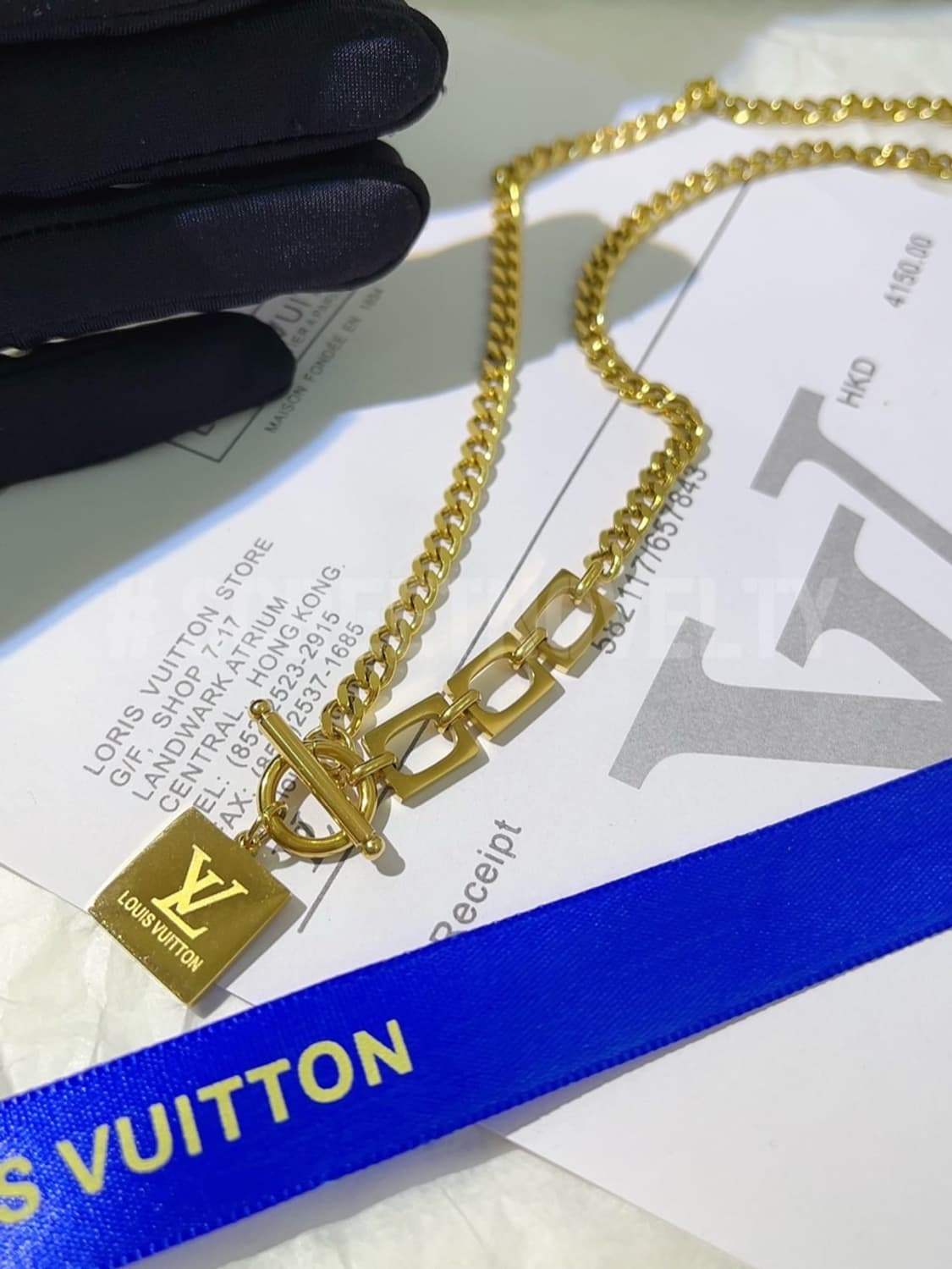 LV 골드 체인 목걸이 골드 풀박스 상품이미지8