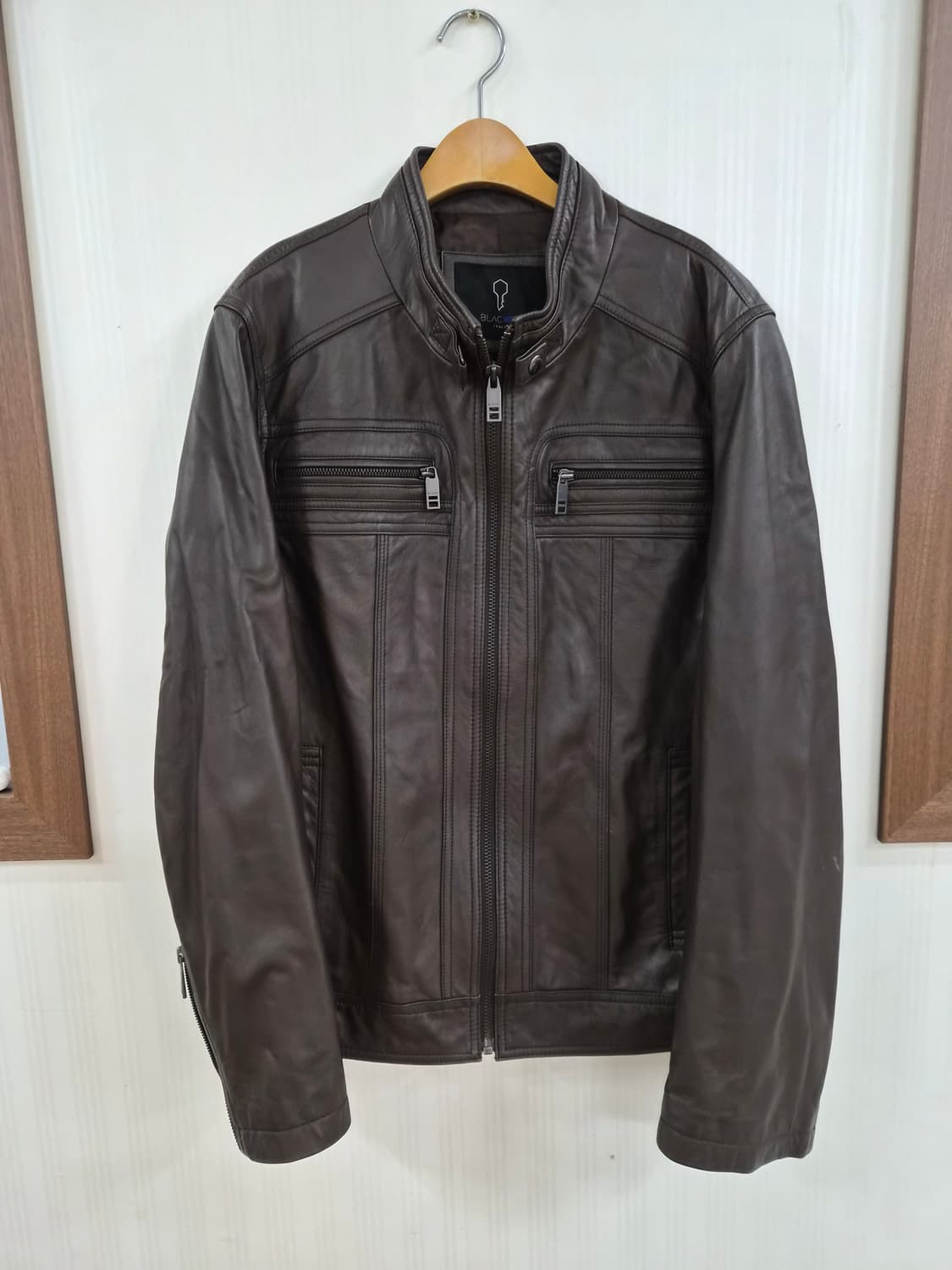 110) 블랙키 레더 자켓 팝니다 상품이미지1