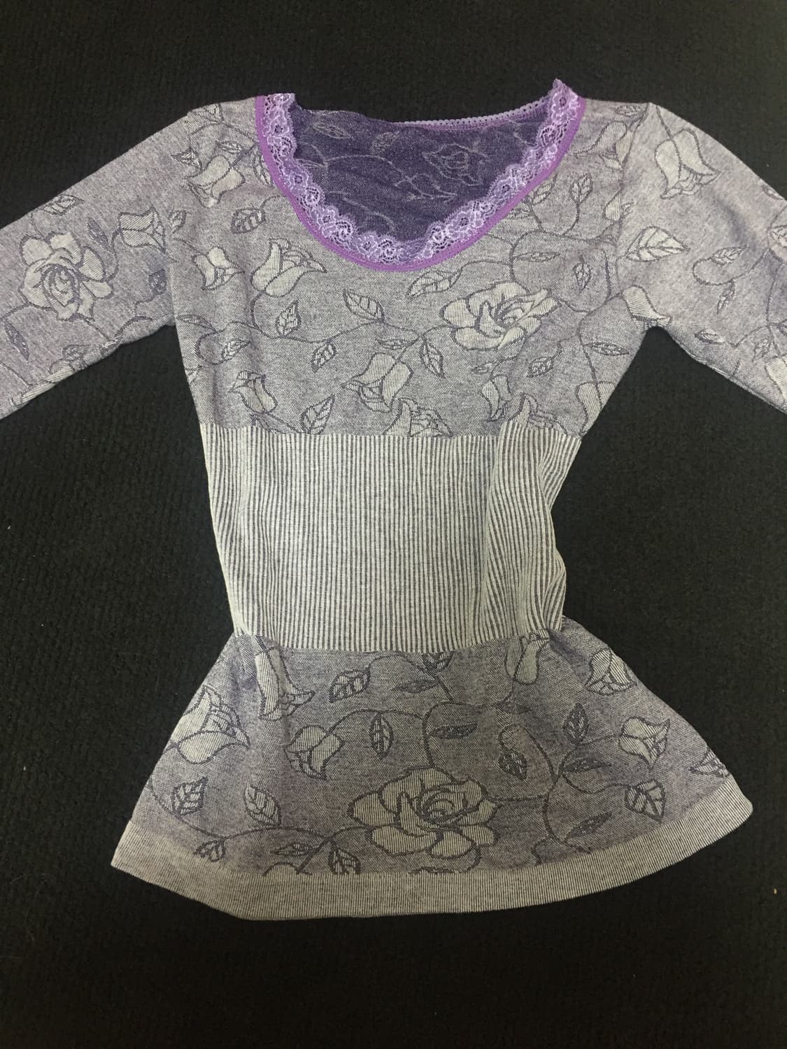 빈티지 보라 롱슬리브 티셔츠 2-way 상품이미지1