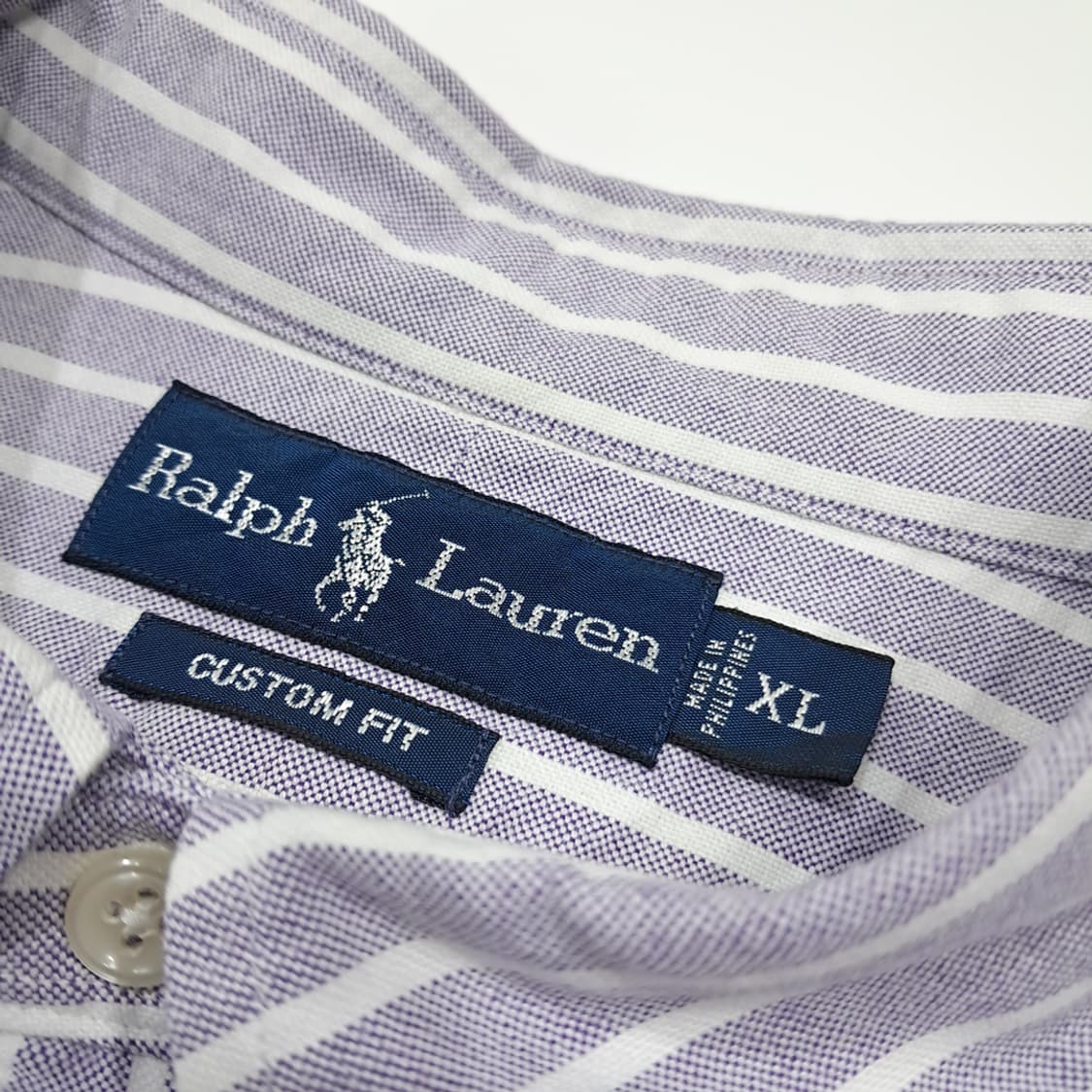 CL947 XL 폴로 커스텀핏 라벤더 스트라이프 옥스포드 셔츠 상품이미지3