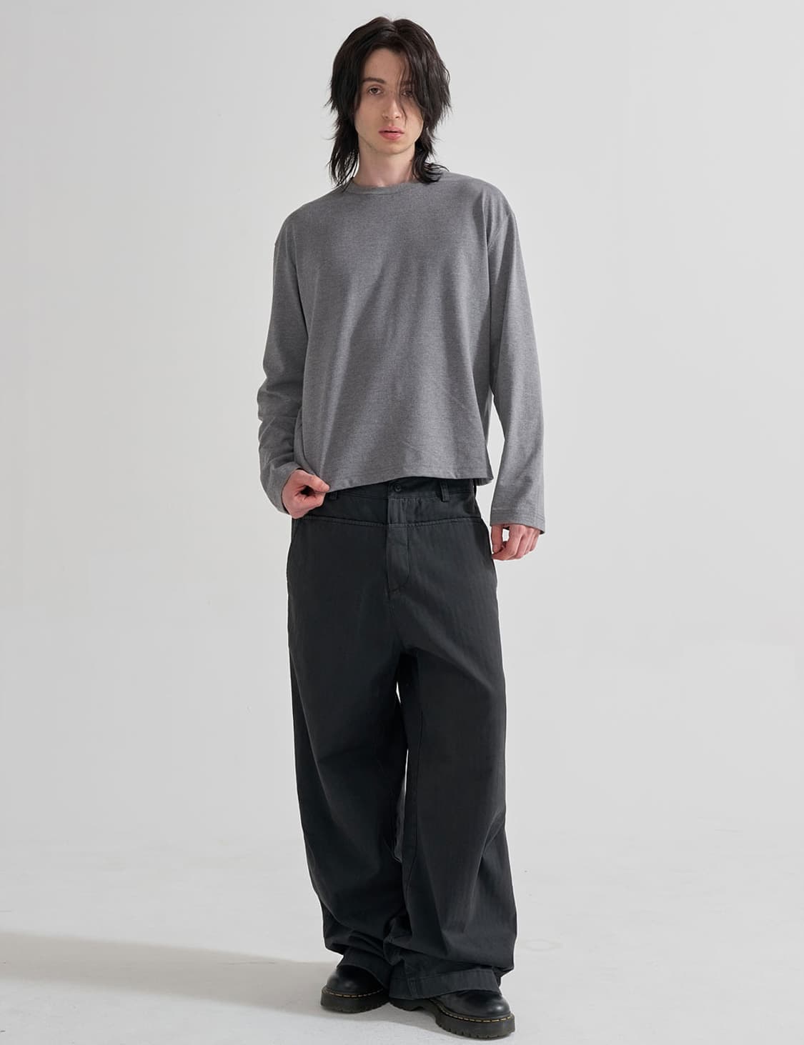 주앙옴므 워시드 헤링본 코튼 팬츠 상품이미지2