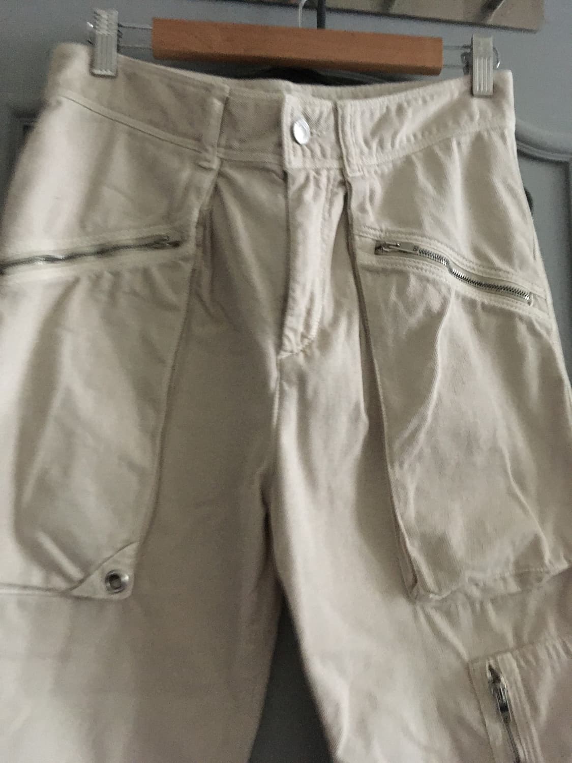 [24SS] 이자벨마랑 크림 포켓배색 면 데님팬츠 36사이즈 상품이미지7