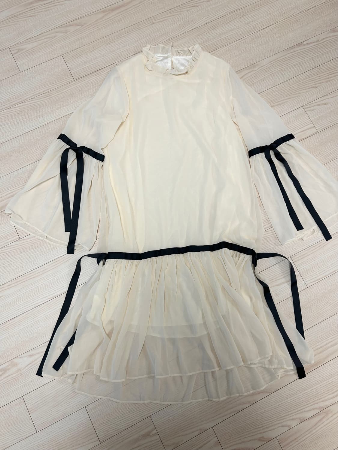 쉬폰 리본 원피스 새상품 상품이미지1