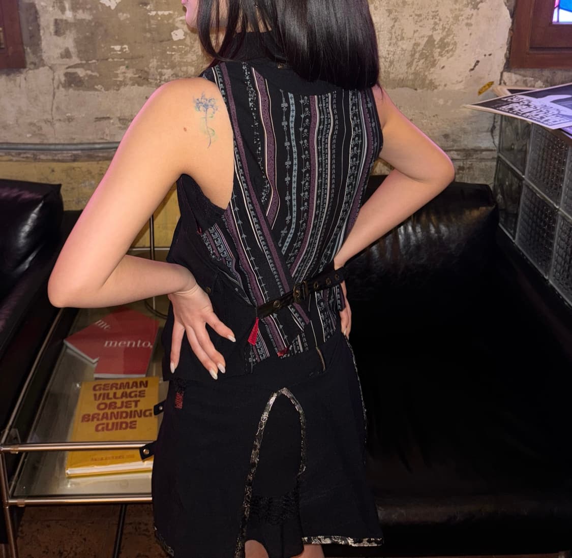 오즈크로스 Ozzcroce 셔링 자켓 버건디 베스트  상품이미지2