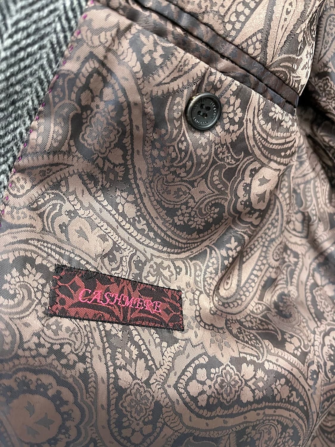 100) 란체티 헤링본 캐시미어 코트  상품이미지8