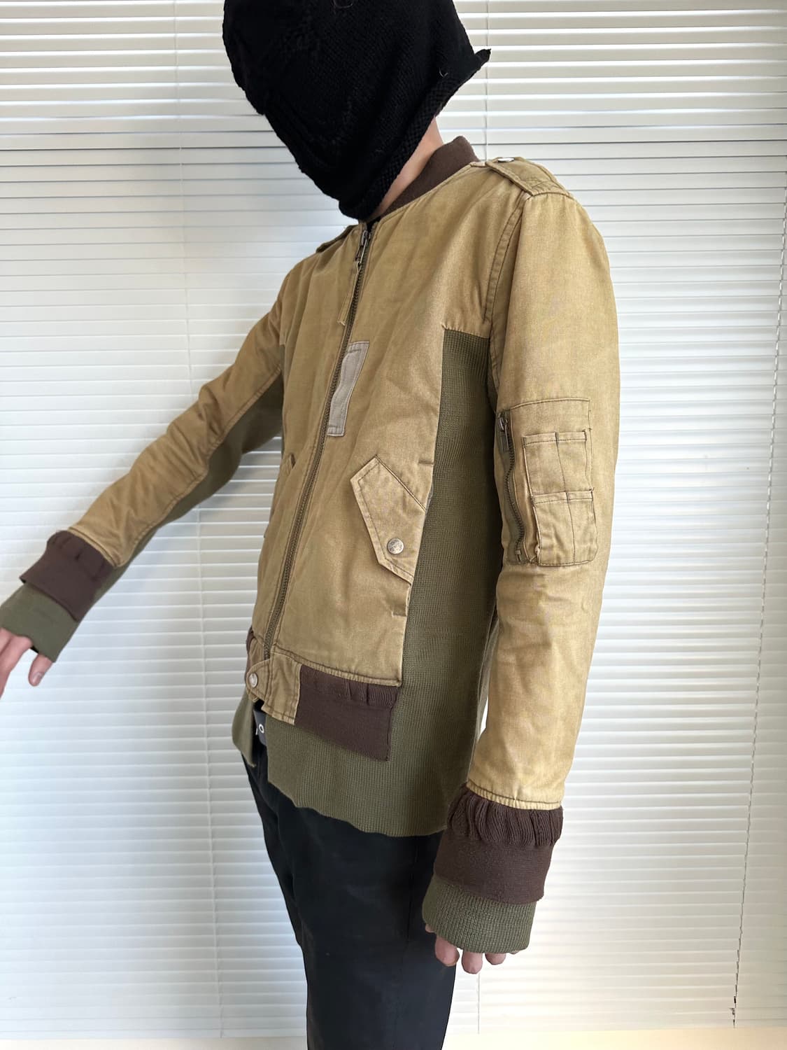 미하라 야스히로 레이어드 슬리브 봄버 자켓 상품이미지2