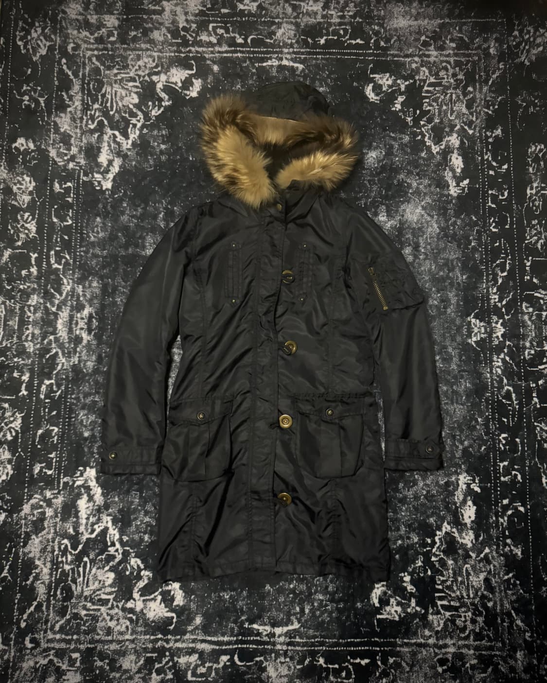 Moussy Black fur long jacket 상품이미지1