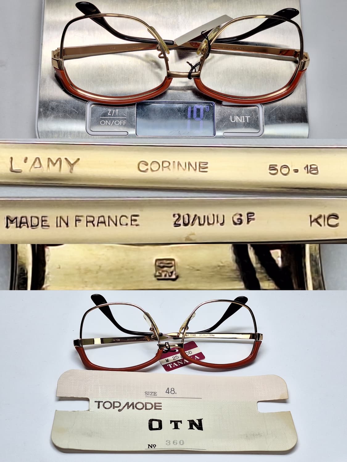 프랑스제 빈티지 데드스톡 미사용/LAMY CORINNE 하금테 금장 안경 상품이미지8