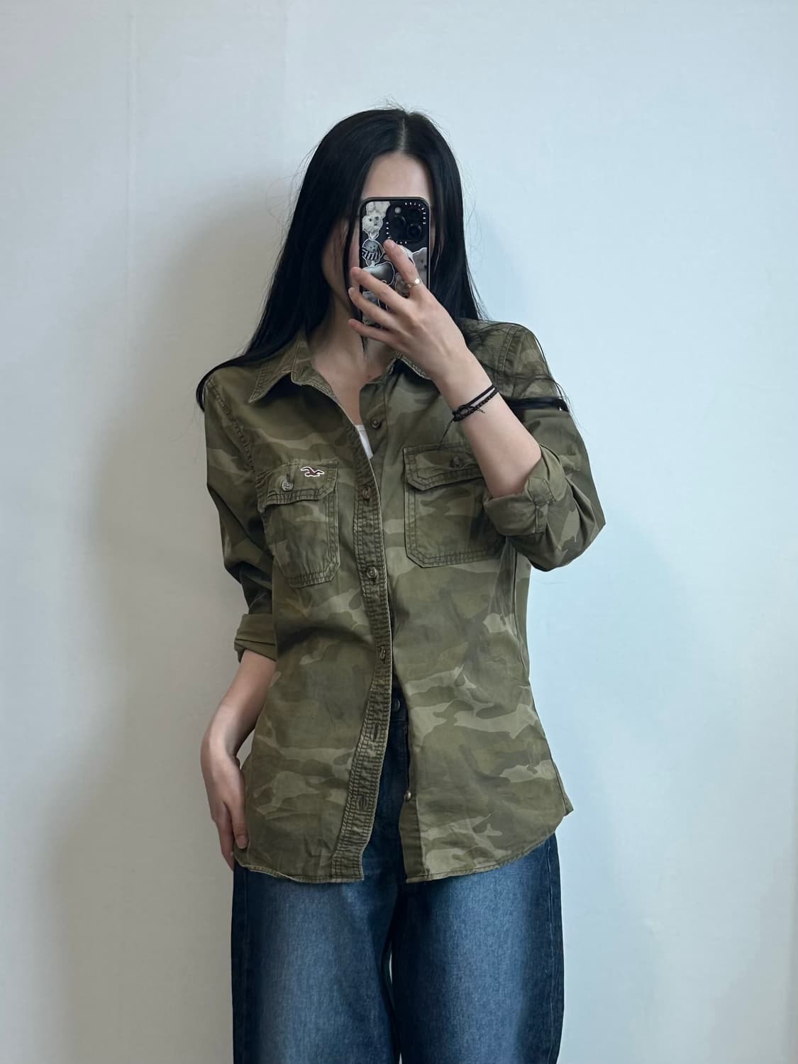 홀리스터 자수로고 카모플라쥬 포켓 셔츠 상품이미지1