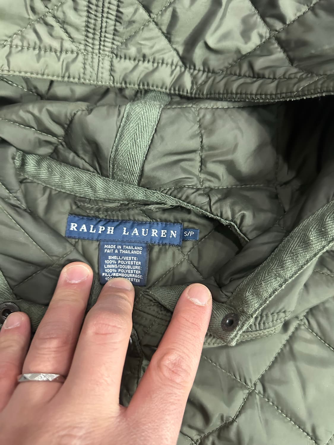 폴로 여성 퀼팅코트 카키 상품이미지3