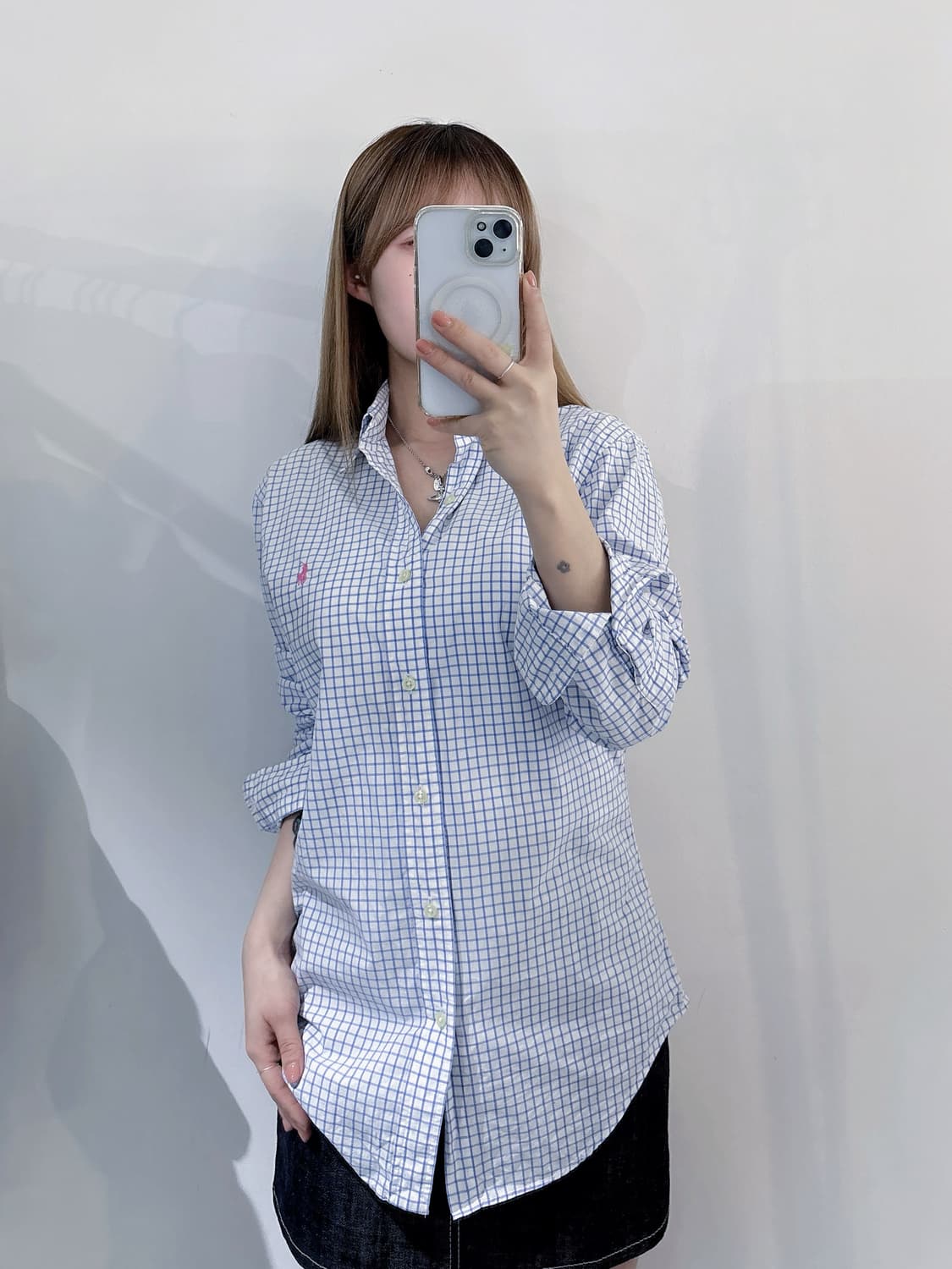 폴로랄프로렌 핑크포니 체크 셔츠 상품이미지1