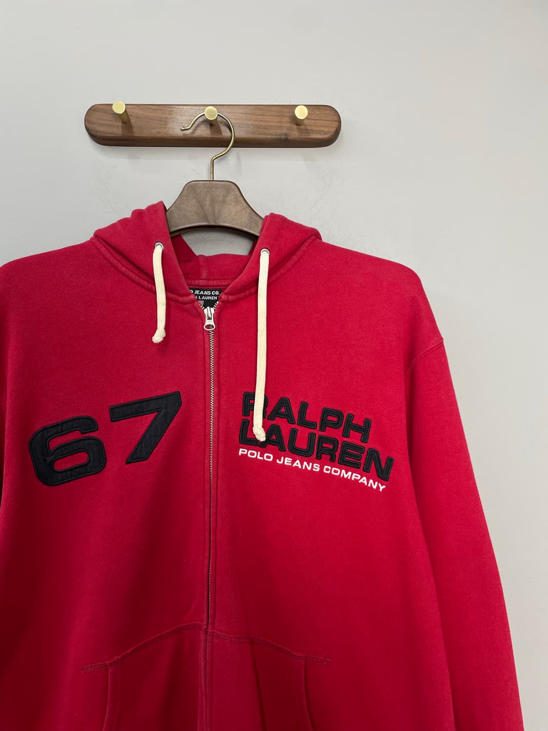 폴로 진스 컴퍼니 랄프로렌 빈티지 레드 후드집업 H2185 상품이미지3