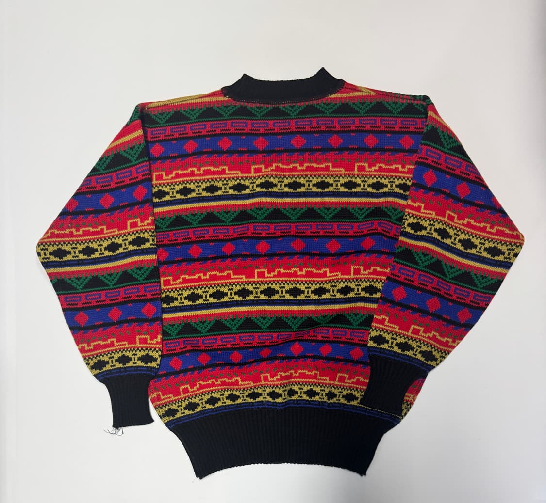 이쁜 빈티지 Vintage 컬러풀 패턴 니트 스웨터 L 상품이미지2