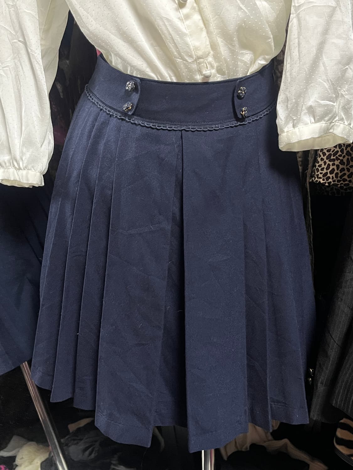 Jpn 교복st 네이비 플리츠 스커트 상품이미지1