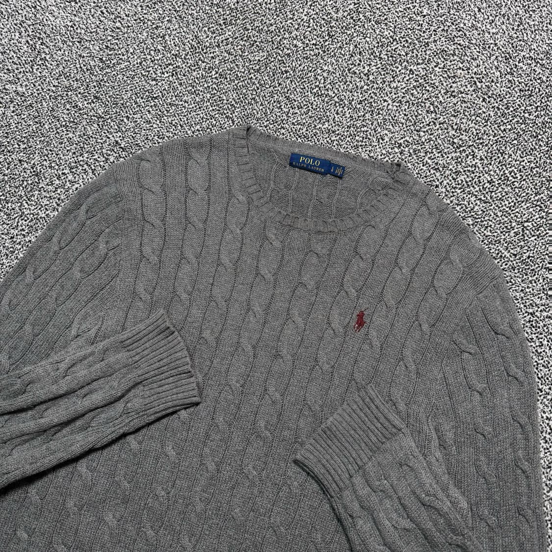 Name : 폴로 랄프로렌 시그니처로고 그레이컬러 꽈배기 니트 :) 상품이미지2