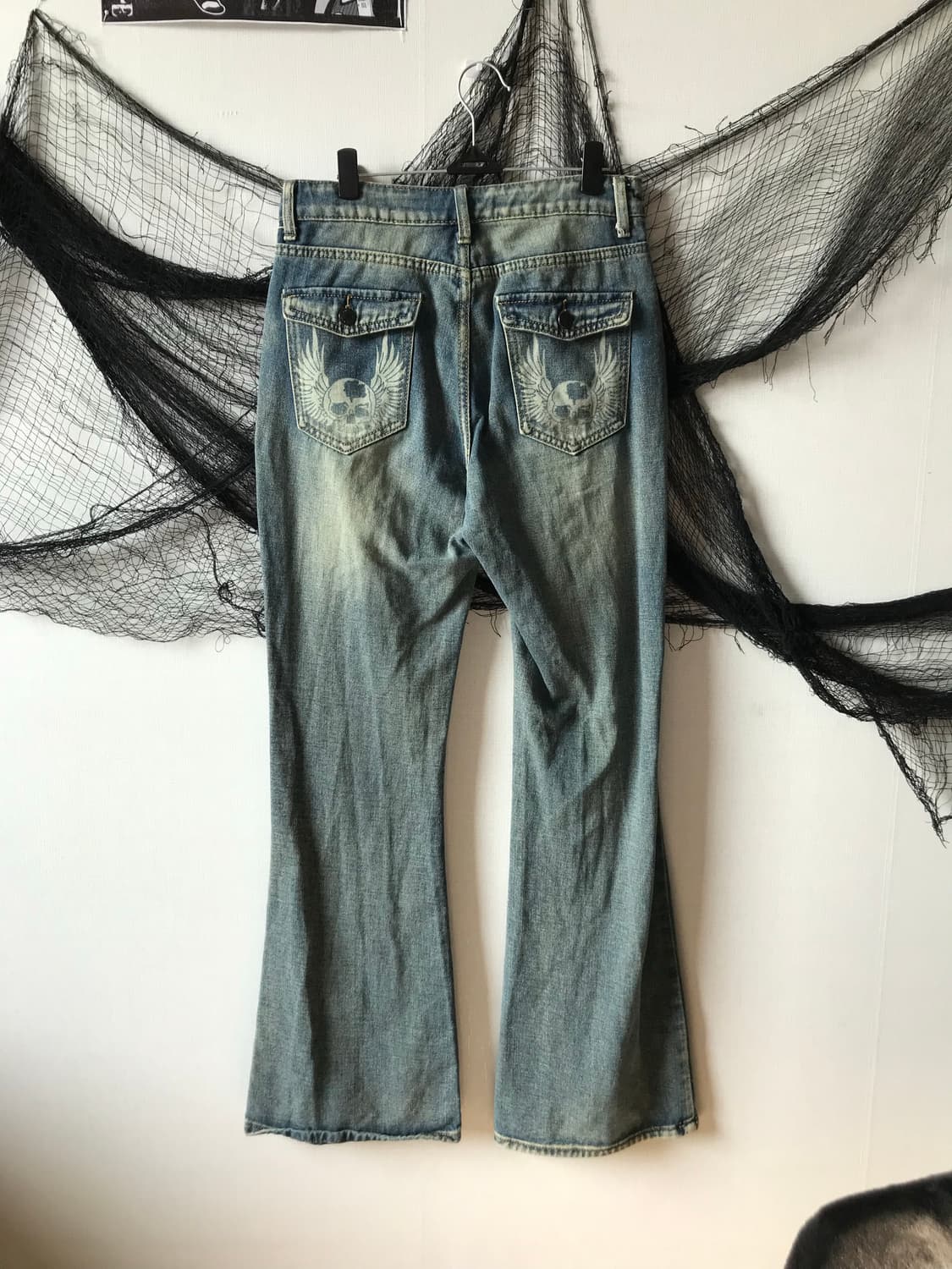 00s skull printing bootscut denim pants  상품이미지1