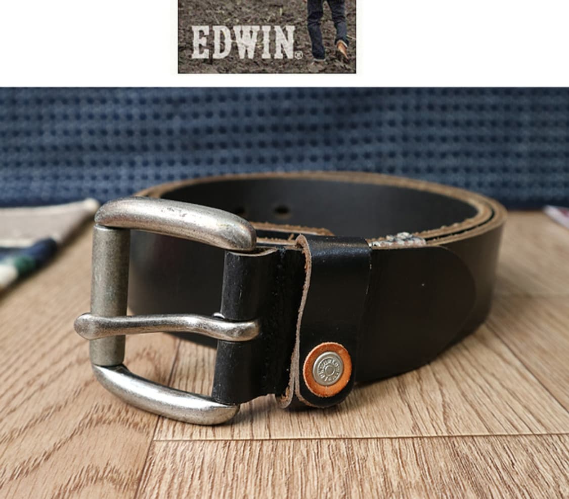일본판 EDWIN 에드윈 두툼 튼튼한 소가죽 벨트 29-32 상품이미지1