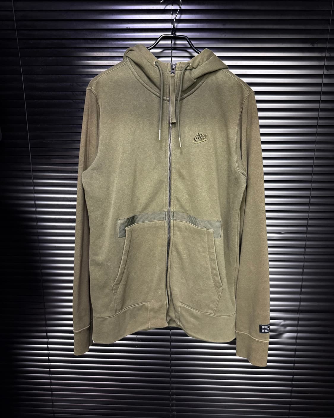 나이키 테크팩 밀리터리 카키 스웻 후드 집업 하이넥 100 런닝 에어포스 상품이미지2