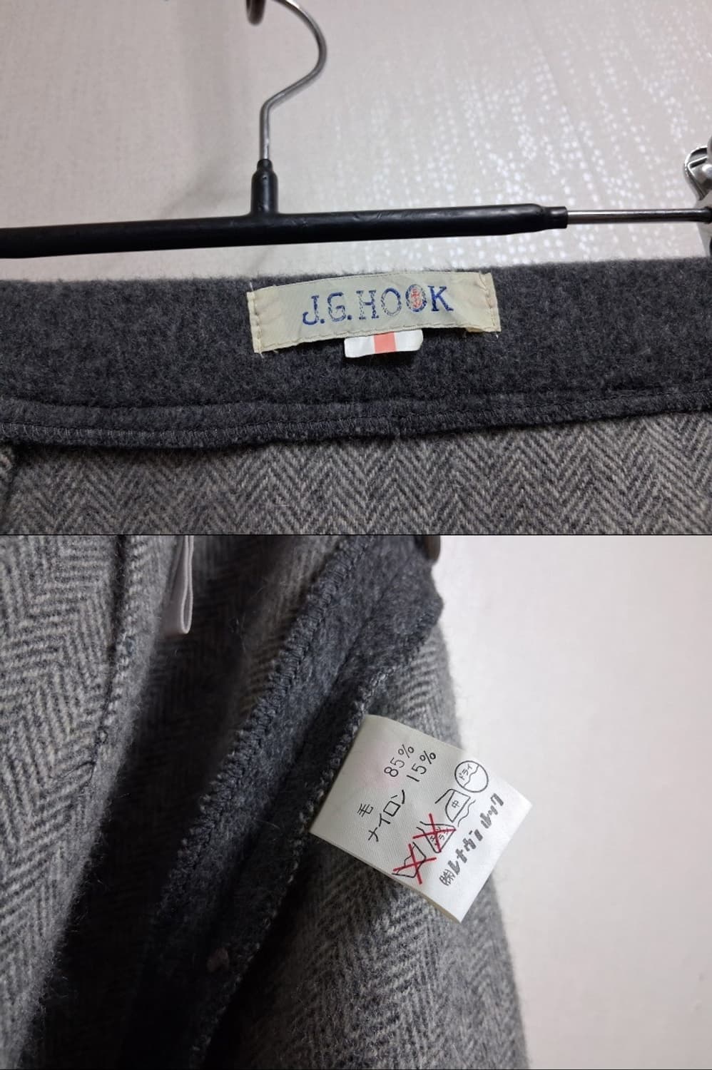 일본빈티지 J G HOOK  100%순모 울 두터운모직랩스커트 여성 25 상품이미지8