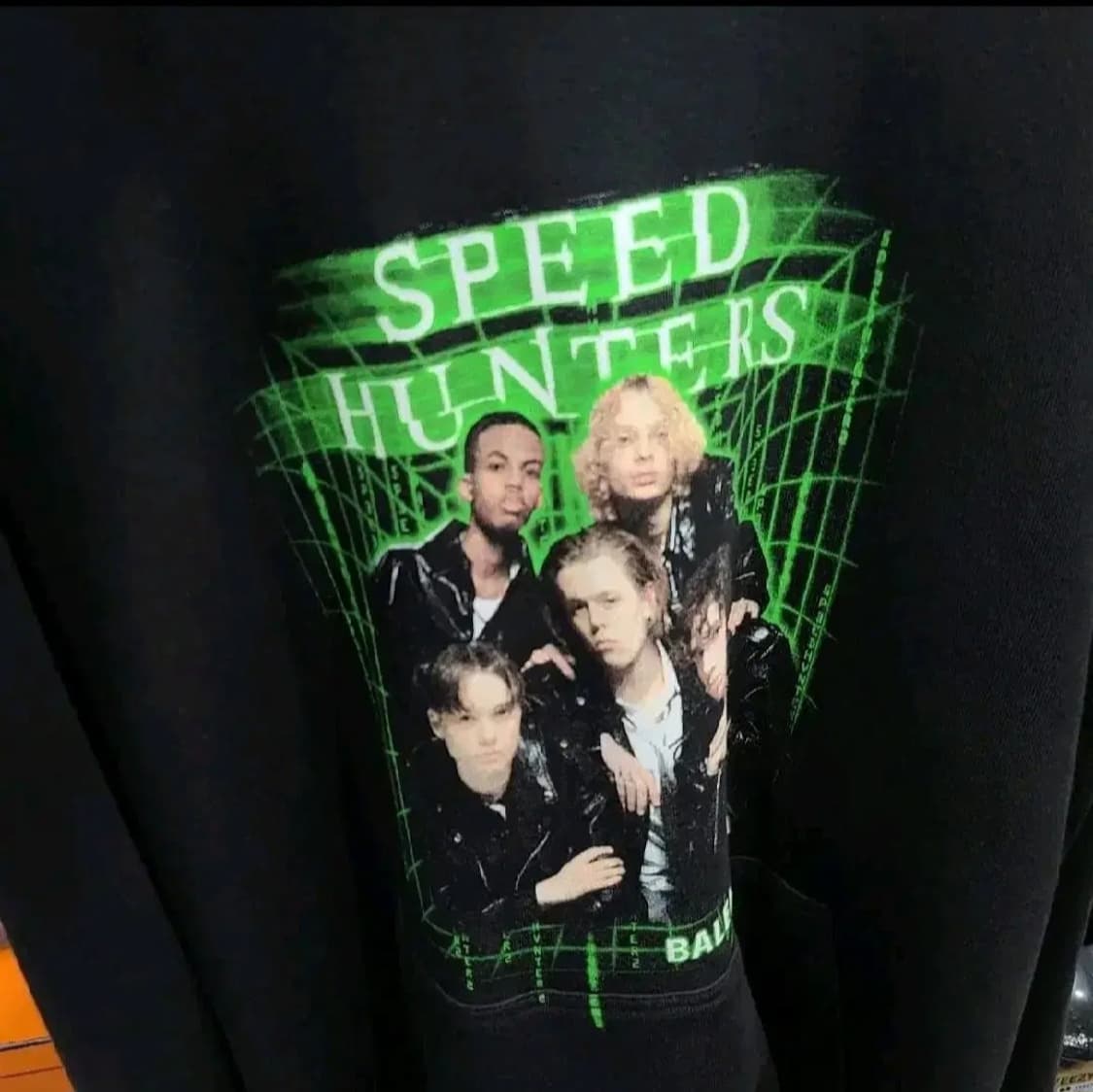 새상품 정품 발렌시아가 스피드헌터 오버핏 후드 블랙 네온 M 두툼함 상품이미지5