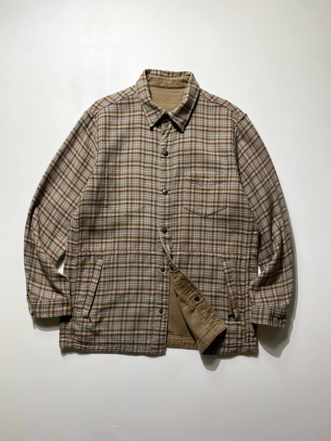 [XL] 90-00s 챕스 랄프로렌 리버서블 체크 셔츠 자켓 상품이미지1