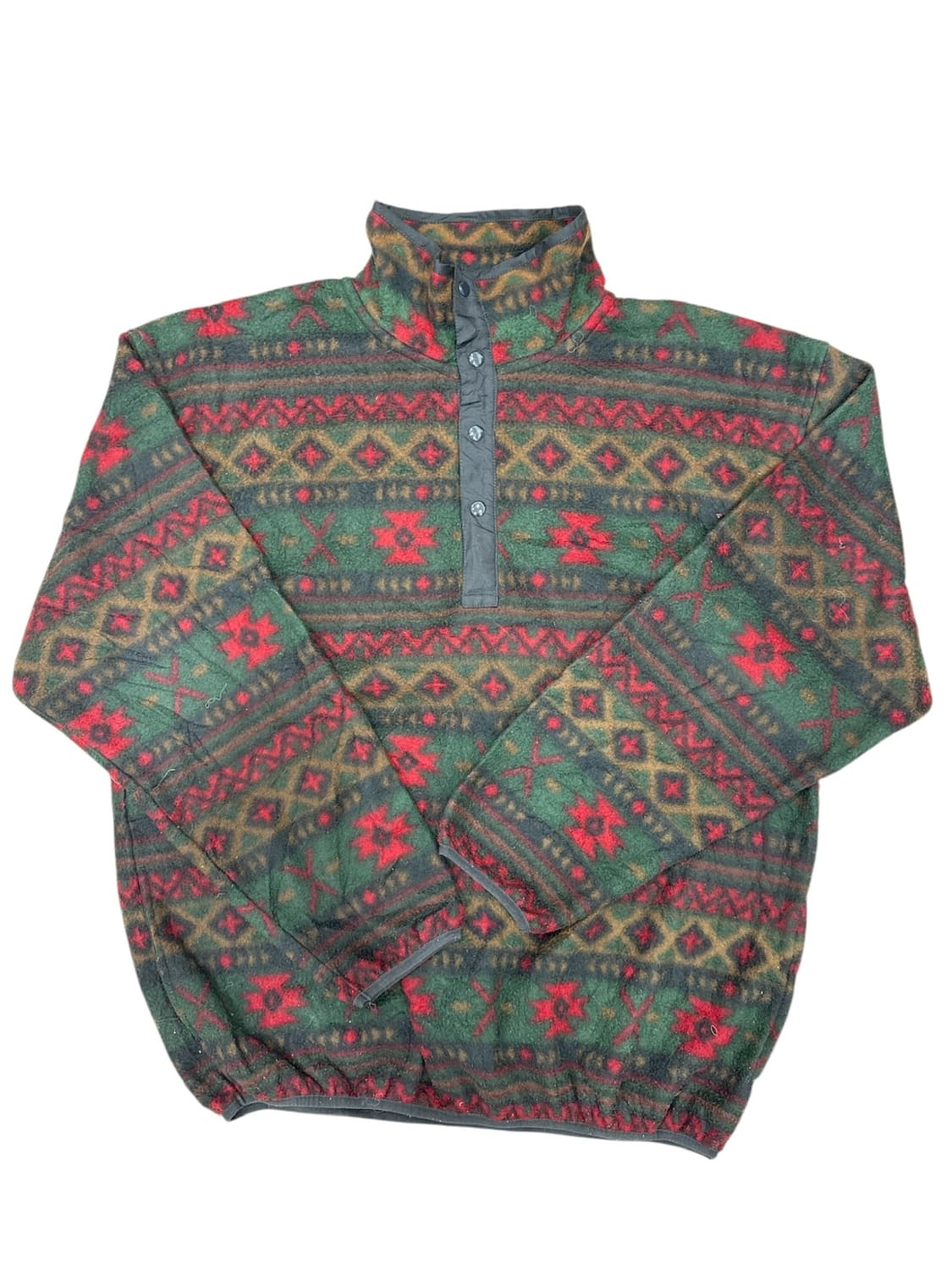 그린&레드 노르딕 플리스 아노락 상품이미지1