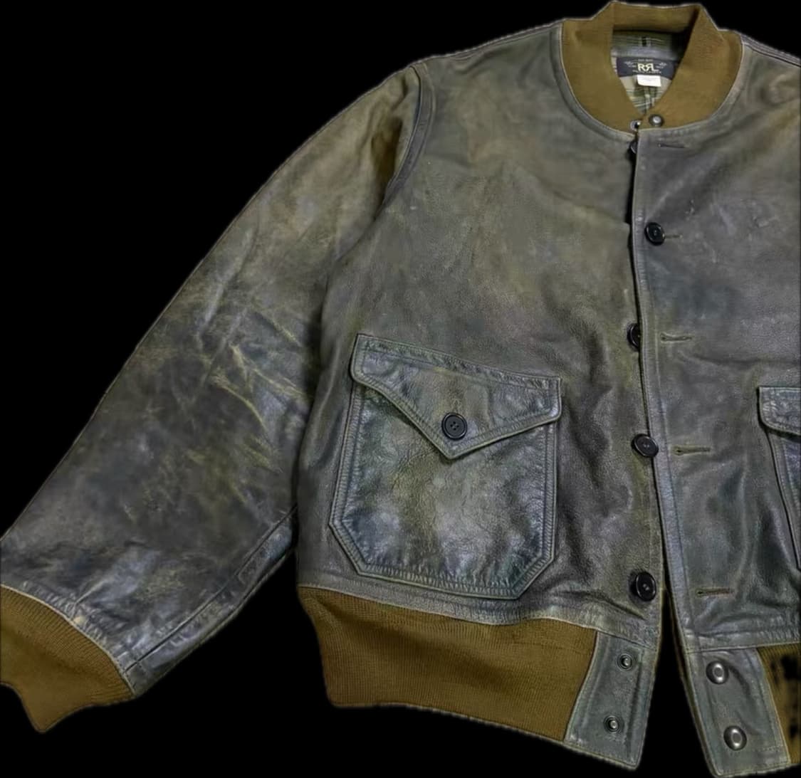 RRL 인디고 보머 레더 자켓 L 상품이미지2