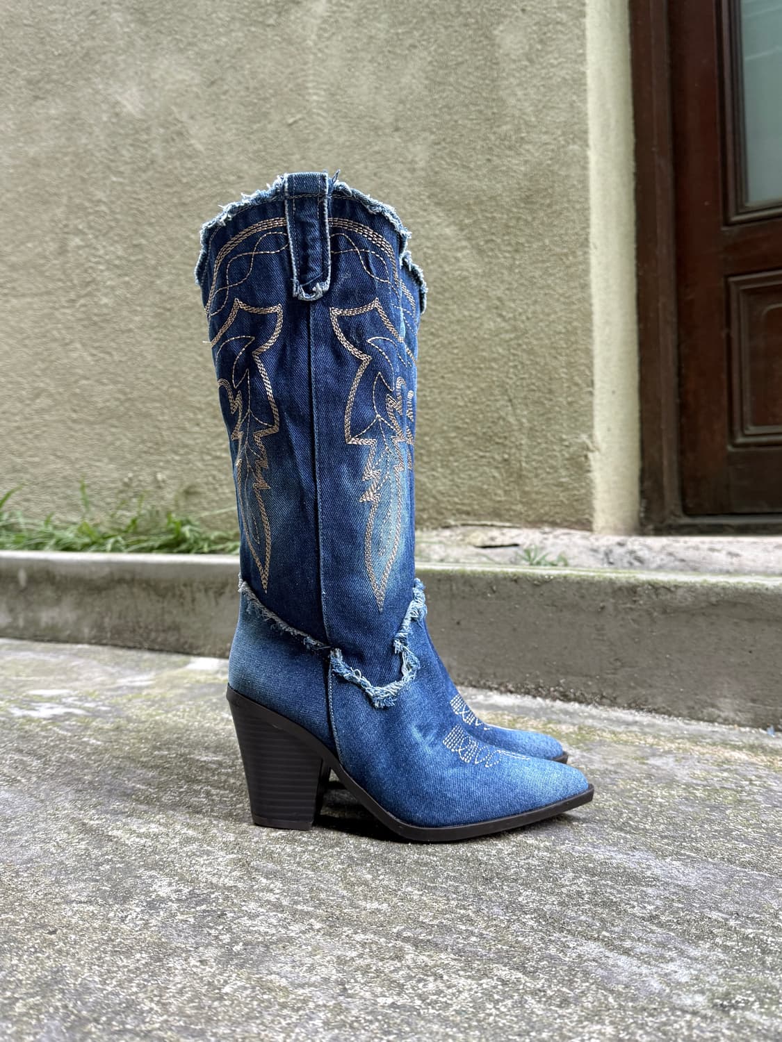 빈티지 웨스턴 데님 부츠 상품이미지4