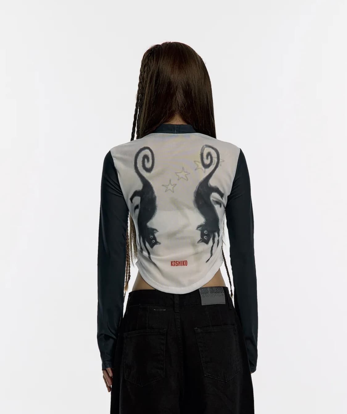 카시코 메쉬 탑  Cats on Mars Highneck Mesh Top 상품이미지2