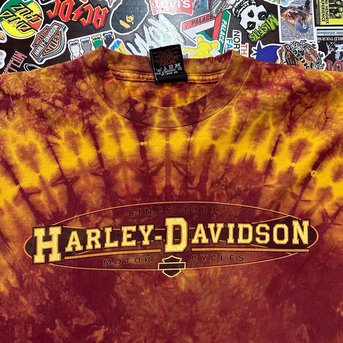 00s USA 할리데이비슨 타이다이 싱글스티치 티셔츠 L 상품이미지4