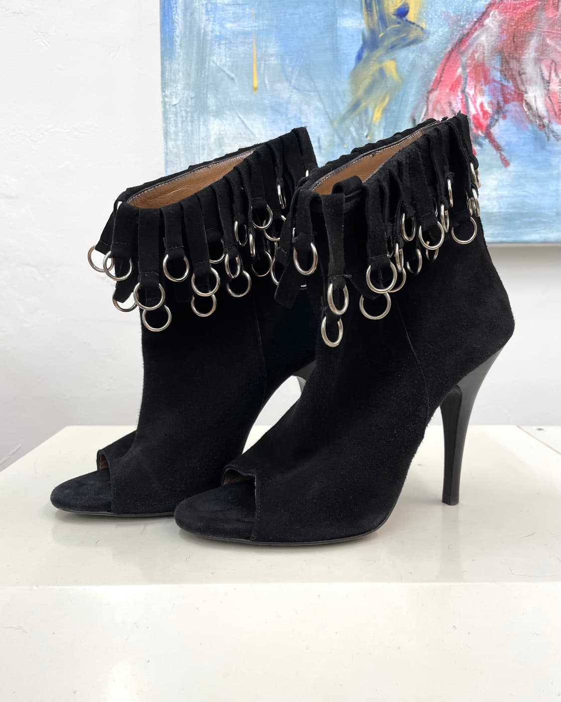 [235] 발망 스웨이드 프린지 힐 부츠 상품이미지1