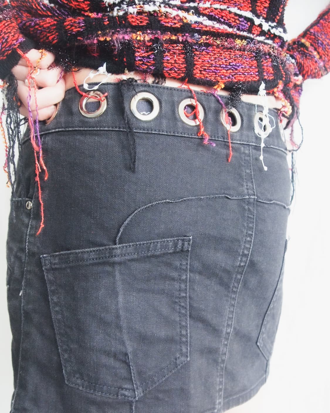 발망 아일렛 바이커 데님 쇼트 미니스커트 상품이미지3