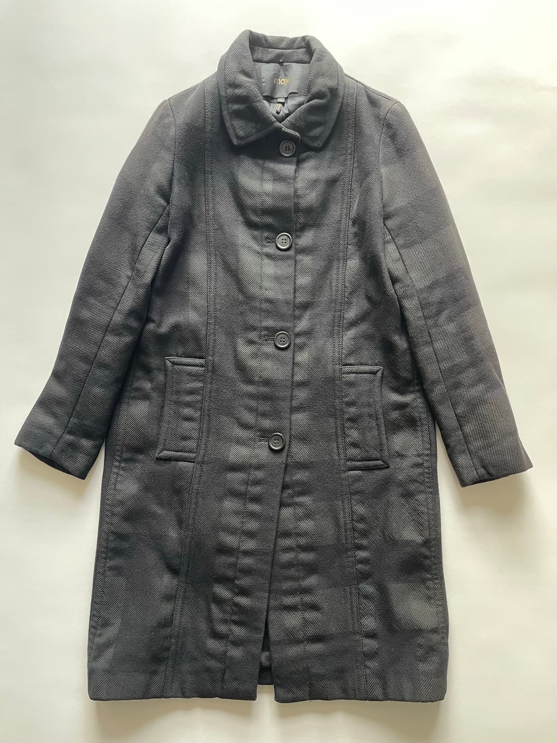 마쥬 블랙 모직 코트 36 상품이미지1