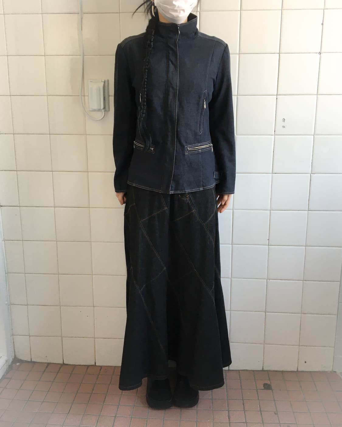 High neck denim zip up jacket 상품이미지8