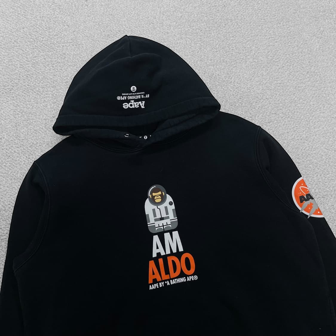 에이프 Aape 스페이스맨 사루 후드티 블랙 상품이미지4