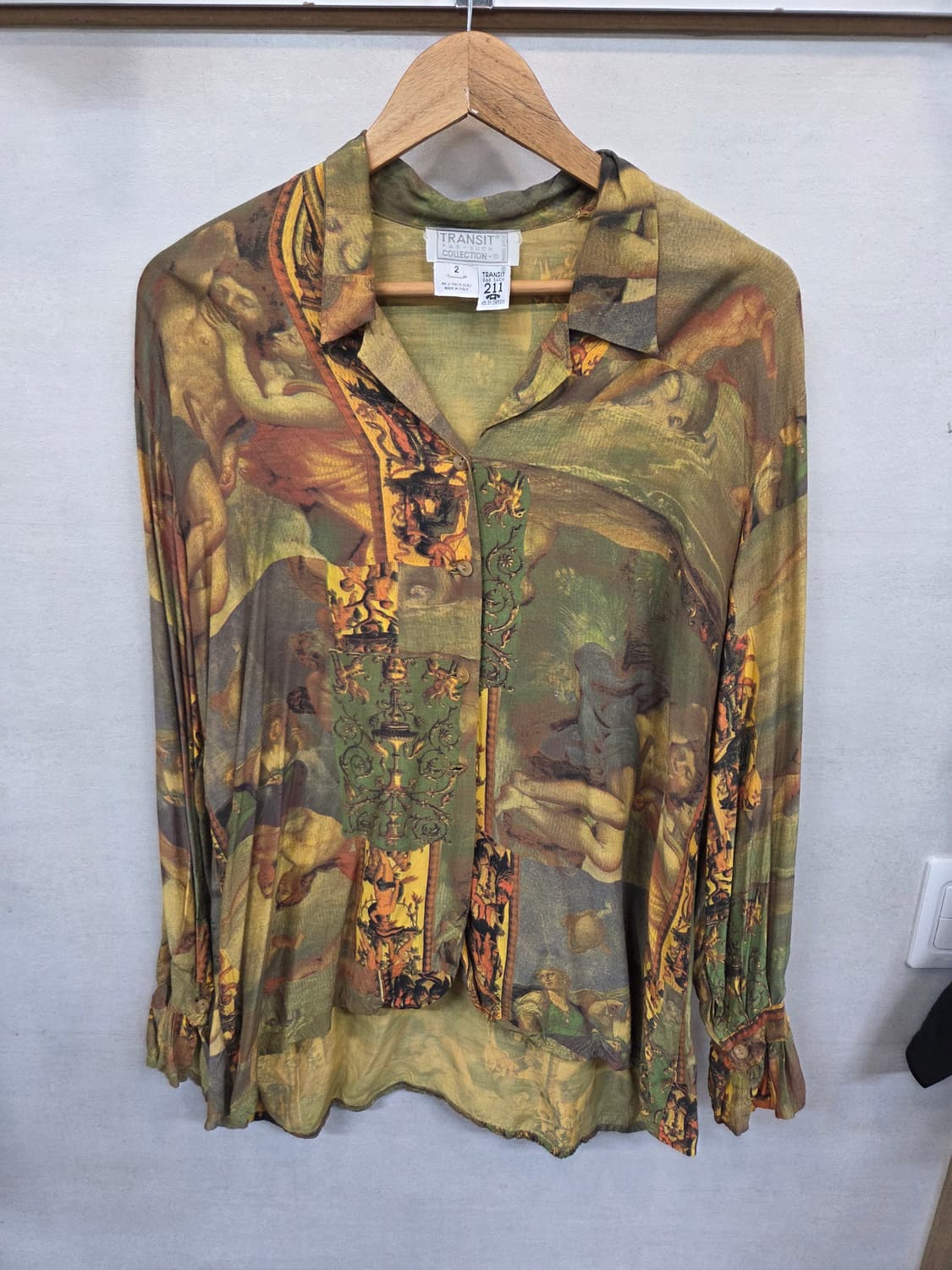 트랜짓 여성 이태리 르네상스 프린팅 실크 블라우스 프리  상품이미지1