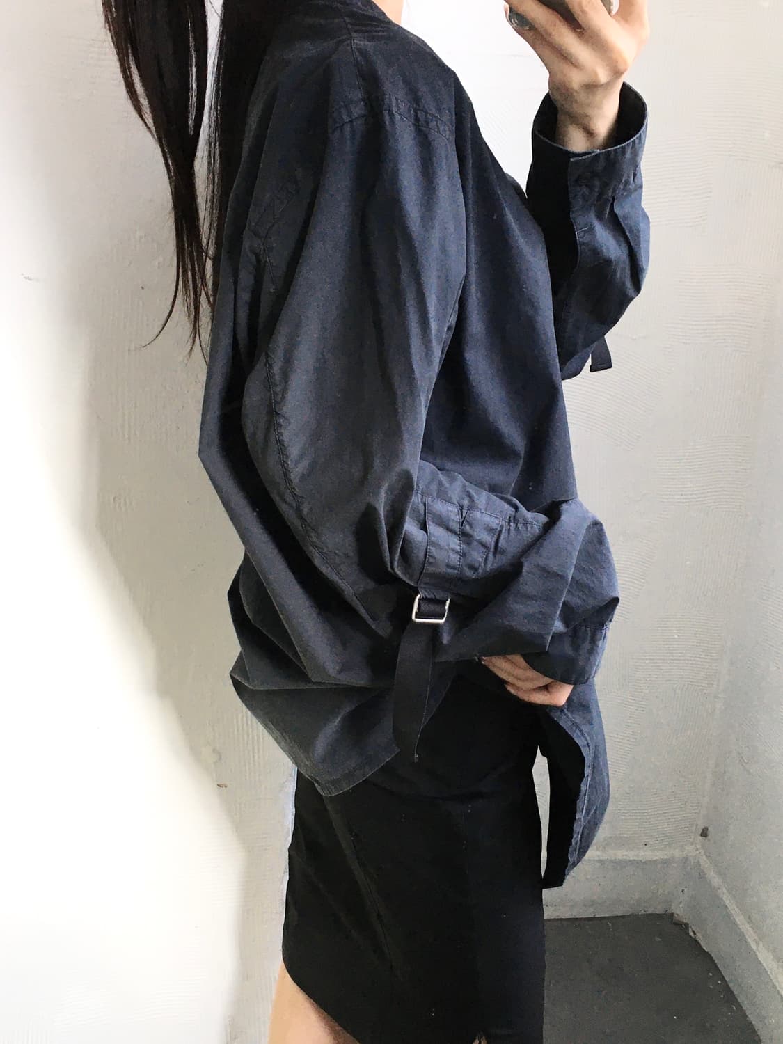 Helmut Lang 헬무트랭 딥그레이 논카라 버튼 자켓 상품이미지2