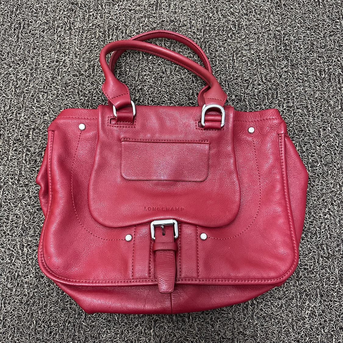 롱샴 발잔 여성 가죽 토트백 크로스백 레드 상품이미지1