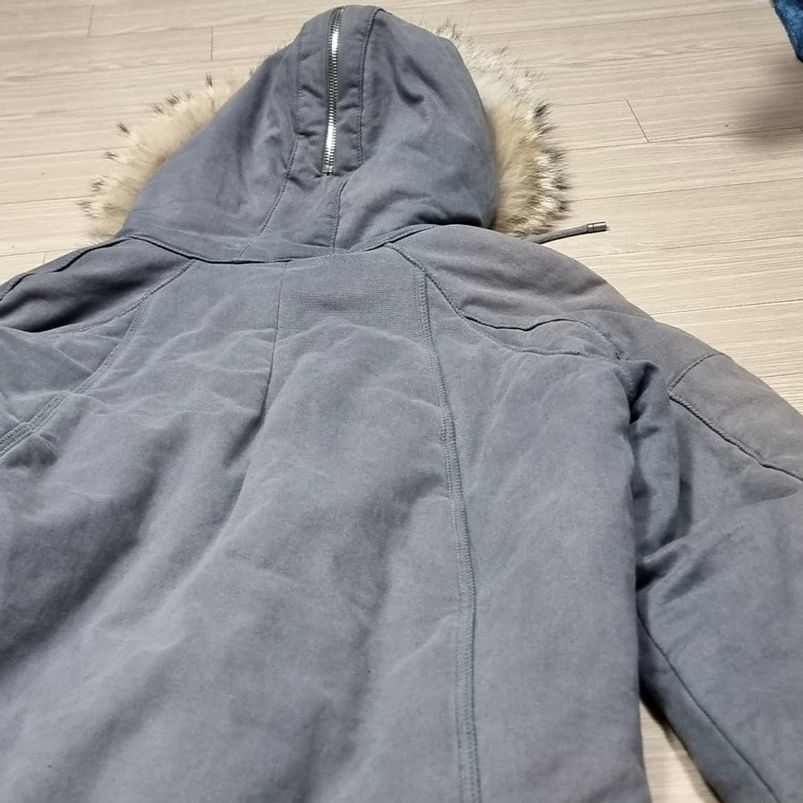 TIME 회색 n3b후드 퍼 야상 점퍼(82-94-160) 상품이미지8