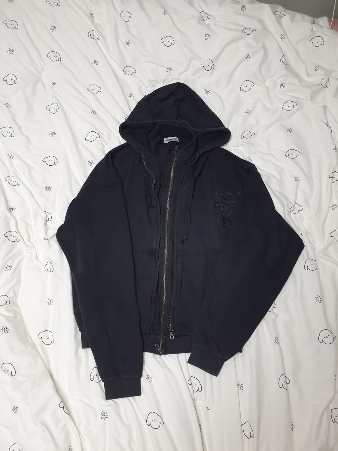 Cost per Kilo DOUBLE ZIP HOODIE BLACK 상품이미지3