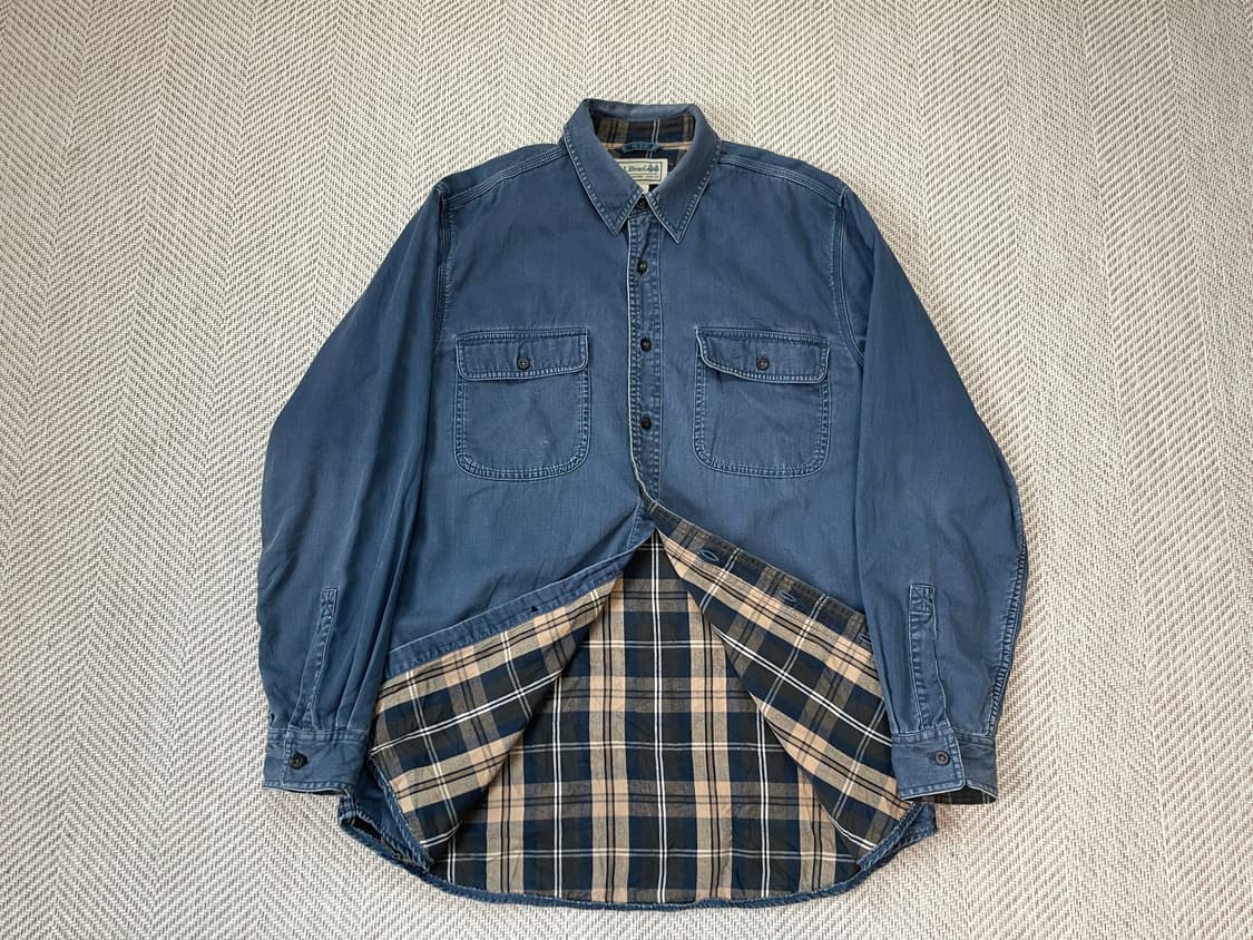 엘엘빈 페이딩 체크 라이닝 워크 데님 셔츠 자켓 J03570 상품이미지5