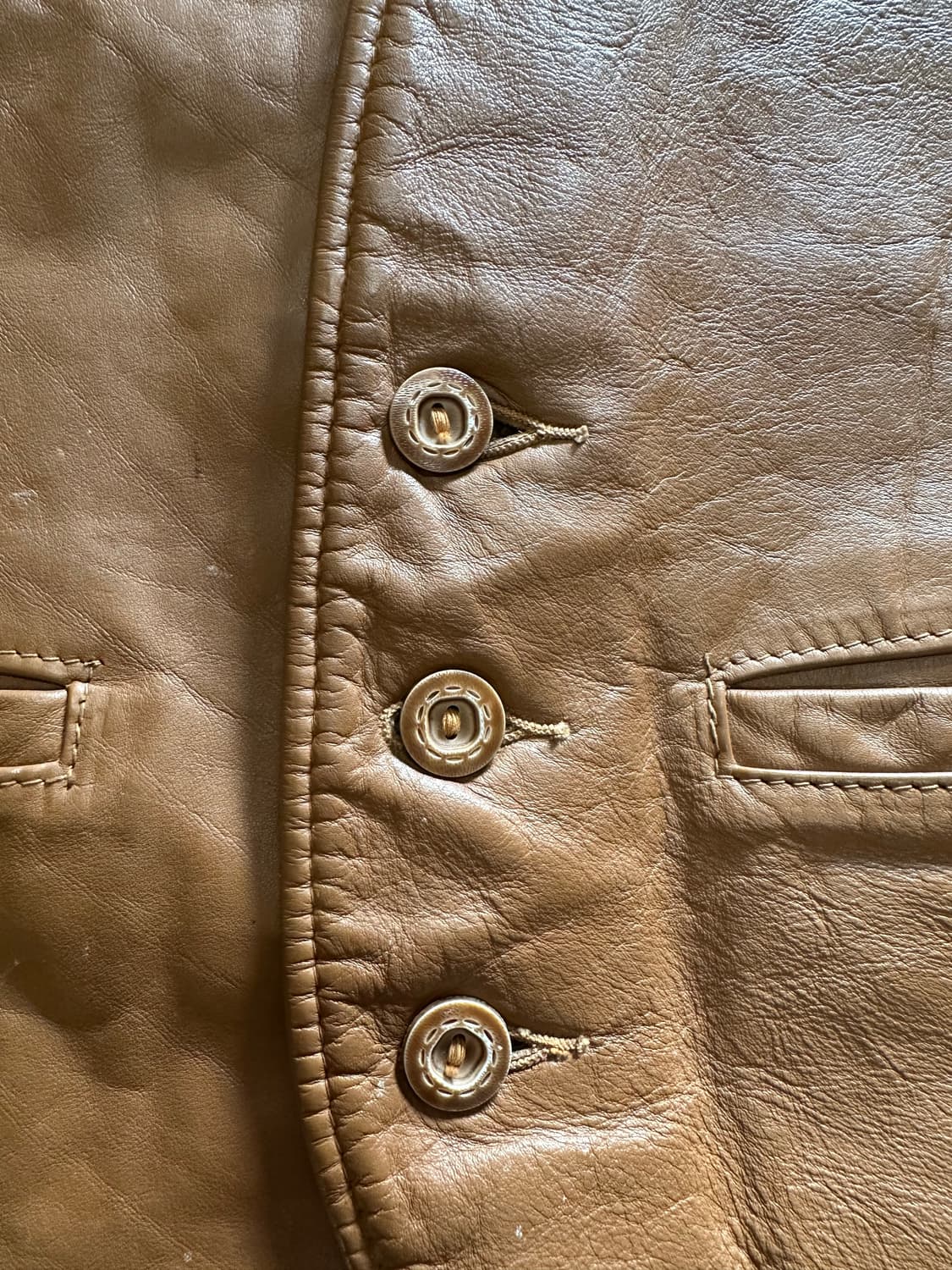 70S Schott Sportswear 카멜 레더 베스트 - M 상품이미지2