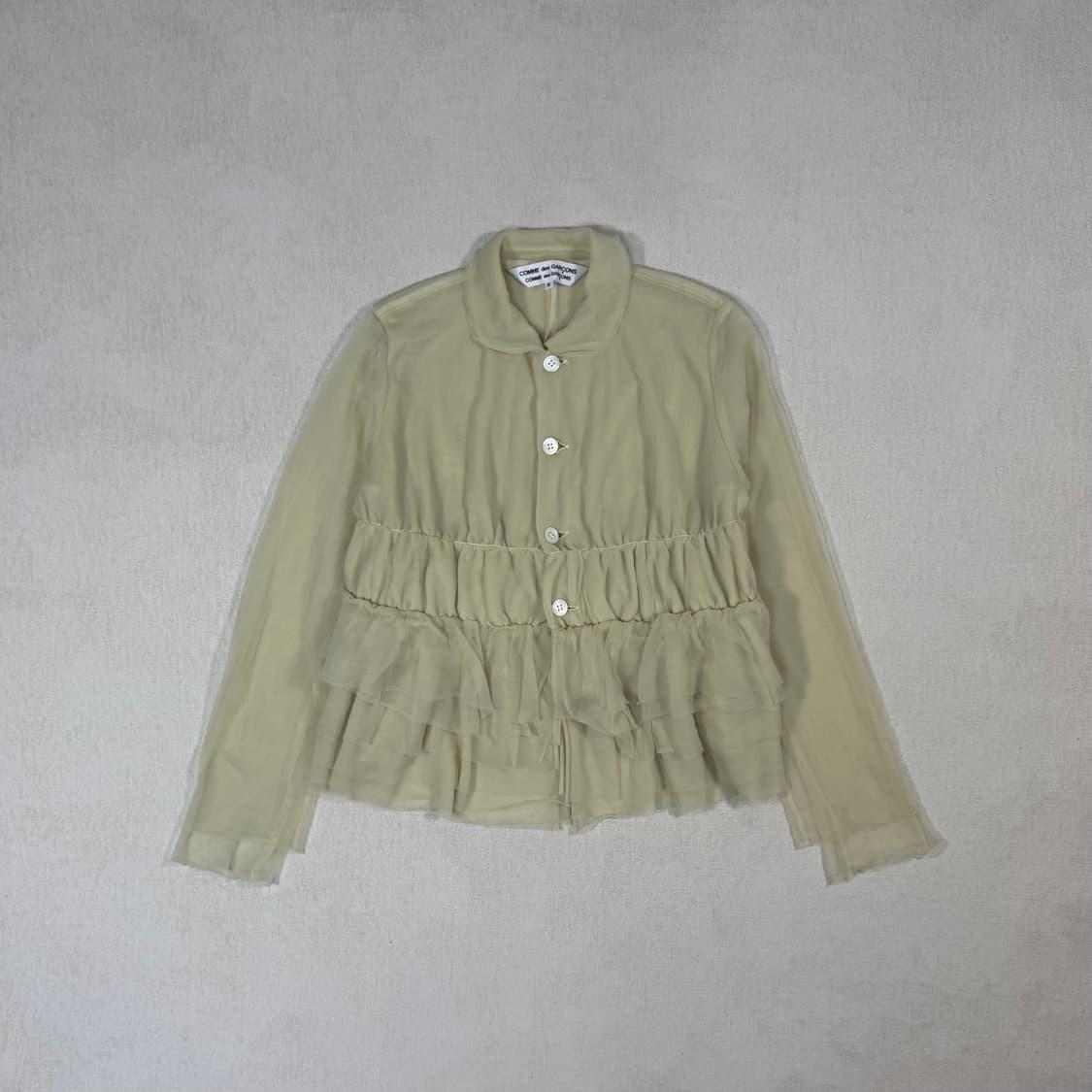 Ruffle Chiffon layered Cardigan 상품이미지1