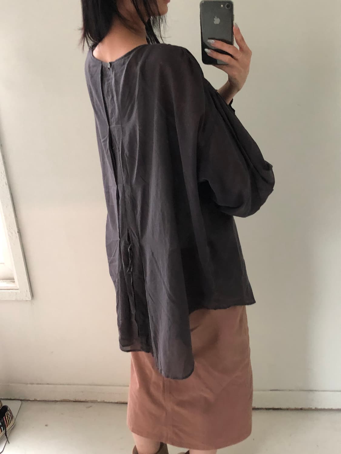 일본빈티지 핀턱 블라우스 상품이미지4