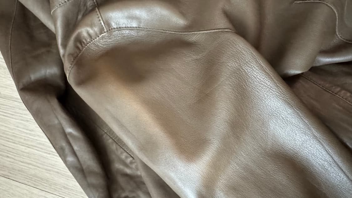 이태리 여성 가죽 자켓   올리브 그린  상품이미지8