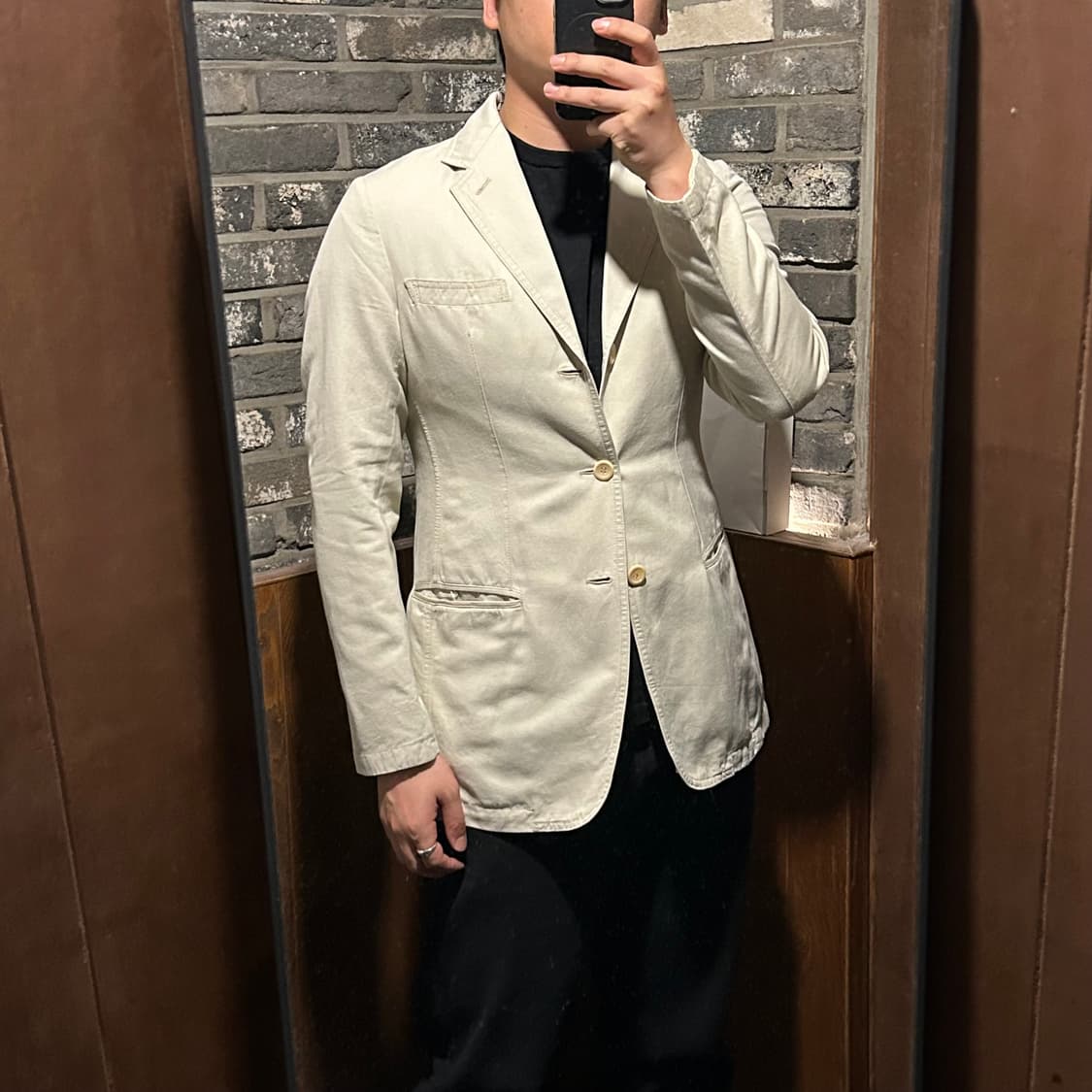48) 아르마니 꼴레지오니 코튼 리넨 3버튼 블레이저 상품이미지9